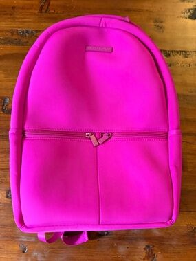 MYTAGALONGS Pink Neoprene Backpack Vibrant Pink Travel Laptop Bag NWT